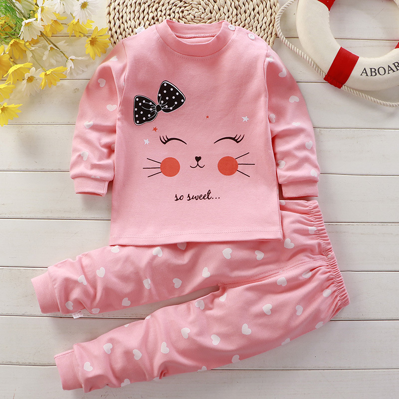 Baby Clothing For Sleep - Sonbahar pijama pijama kız erkek uzun