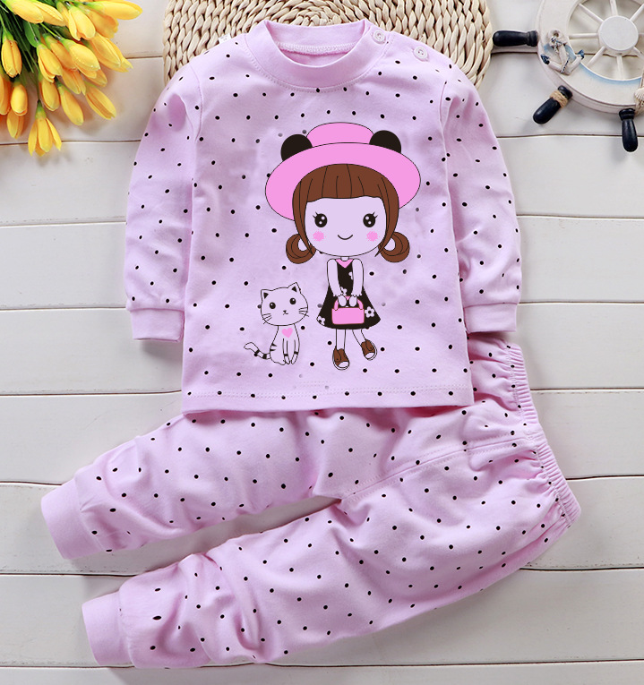 Baby Clothing For Sleep - Sonbahar pijama pijama kız erkek uzun