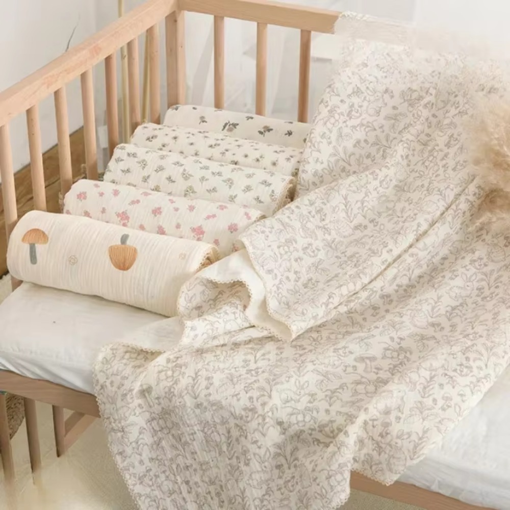 Muslin Swaddle Wrap - Yumuşak Çiçek Muslin Bebek Battaniyesi Pamuk