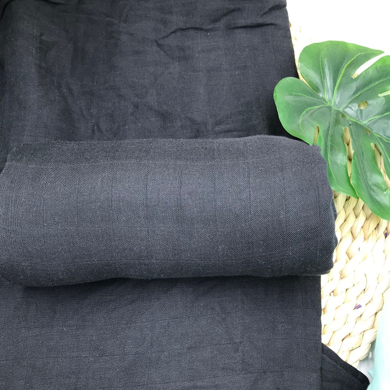 Muslin Swaddle Wrap - Saf Siyah Renk Bebek Kundaklama Örtüsü
