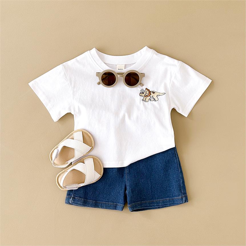 Baby Clothing Gender Neutral - 2 adet/takım bebek giysileri dinozor nakış