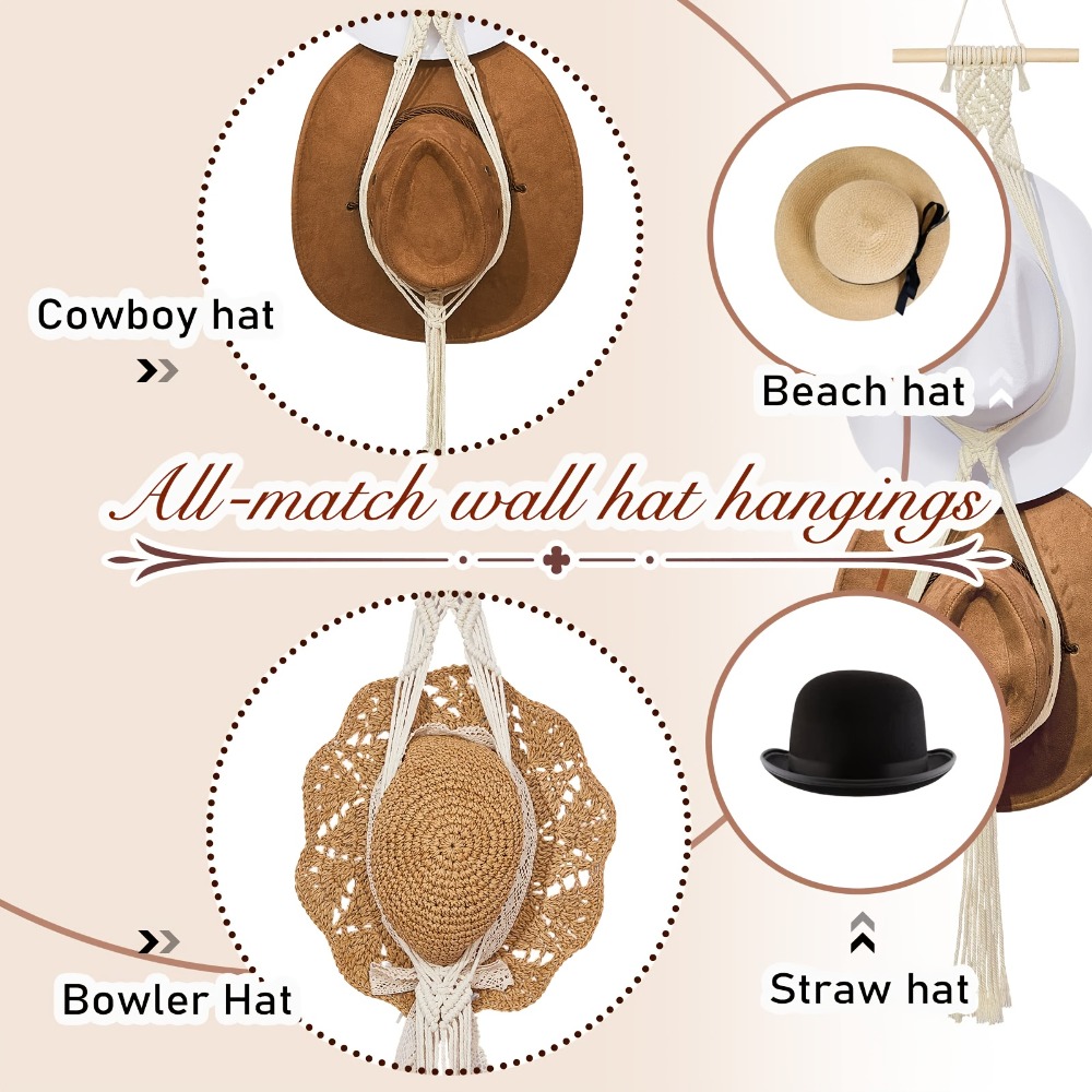 Bohem Makrome Şapka Askısı El  - Sun Hat Wide Brim incelemesi ve fiyatı